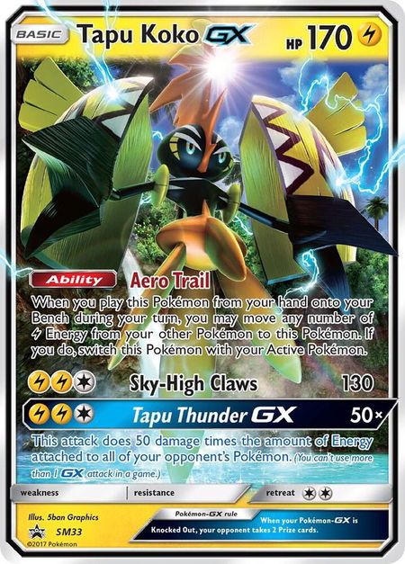 Tapu Koko GX - SM33 - SM Promos Pokémon trading card