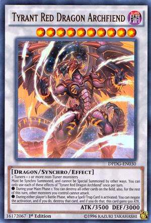 Tyrant Red Dragon Archfiend - Duelist Pack: Dimensional Guardians YuGiOh trading card