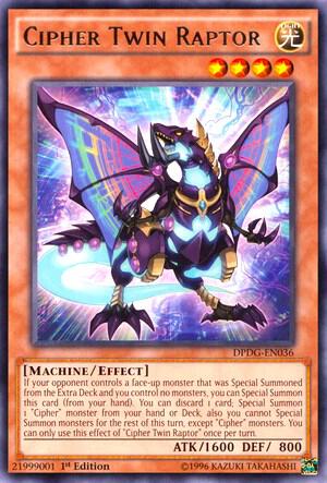 Cipher Twin Raptor - Duelist Pack: Dimensional Guardians YuGiOh trading card