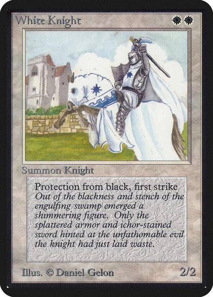 White Knight trading card from Alpha Edition White Knight - Alpha Edition Magic: The Gathering trading card