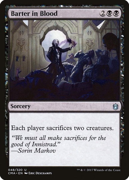 Barter in Blood trading card from Commander Anthology Barter in Blood - Commander Anthology Magic: The Gathering trading card