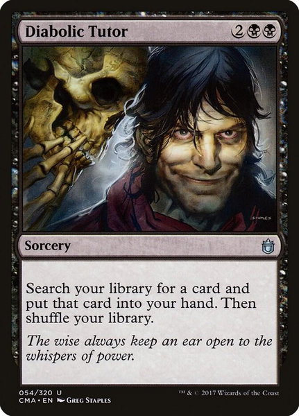 Diabolic Tutor trading card from Commander Anthology Diabolic Tutor - Commander Anthology Magic: The Gathering trading card