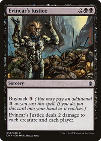 Evincar's Justice - Commander Anthology (CMA) #58 - Common Magic: The Gathering Trading Card