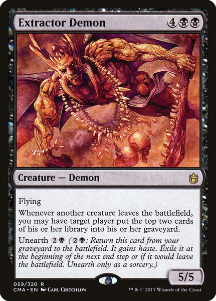 Extractor Demon trading card from Commander Anthology Extractor Demon - Commander Anthology Magic: The Gathering trading card