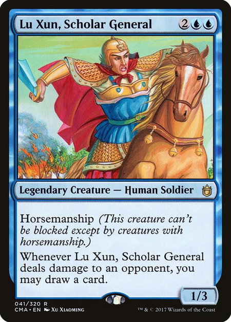 Lu Xun, Scholar General trading card from Commander Anthology Lu Xun, Scholar General - Commander Anthology Magic: The Gathering trading card