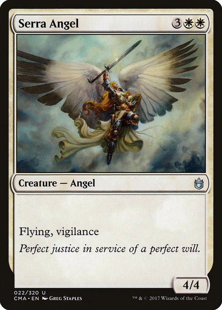 Serra Angel trading card from Commander Anthology Serra Angel - Commander Anthology Magic: The Gathering trading card