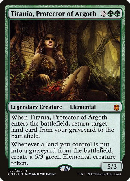 Titania, Protector of Argoth - Commander Anthology Magic: The Gathering trading card