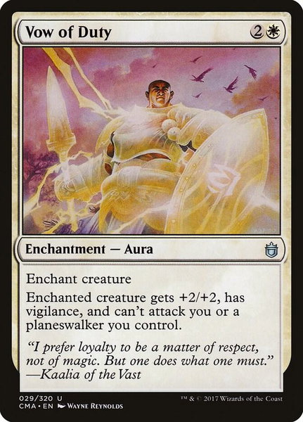 Vow of Duty trading card from Commander Anthology Vow of Duty - Commander Anthology Magic: The Gathering trading card