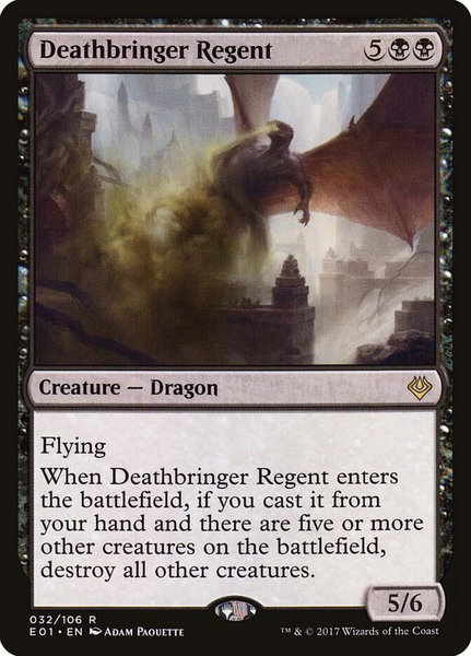 Deathbringer Regent trading card from Archenemy: Nicol Bolas Deathbringer Regent - Archenemy: Nicol Bolas Magic: The Gathering trading card