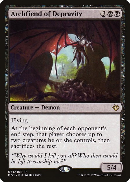 Archfiend of Depravity - Archenemy: Nicol Bolas Magic: The Gathering trading card