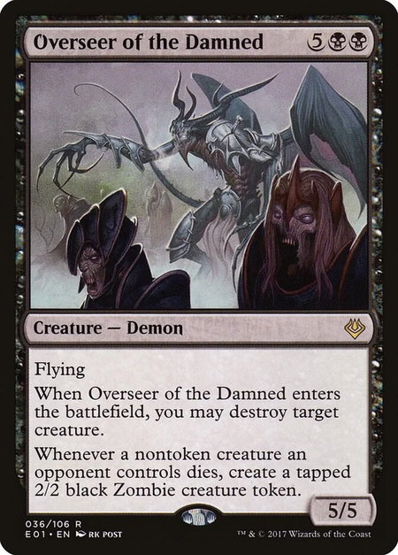 Overseer of the Damned - Archenemy: Nicol Bolas Magic: The Gathering trading card