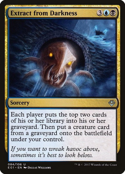 Extract from Darkness trading card from Archenemy: Nicol Bolas Extract from Darkness - Archenemy: Nicol Bolas Magic: The Gathering trading card