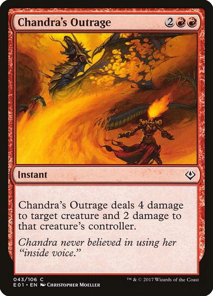 Chandra's Outrage trading card from Archenemy: Nicol Bolas Chandra's Outrage - Archenemy: Nicol Bolas Magic: The Gathering trading card
