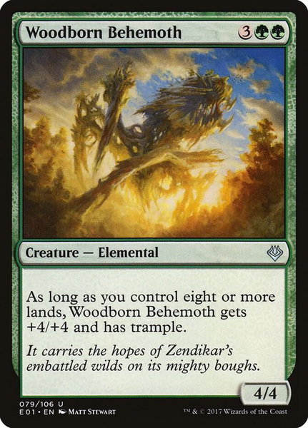 Woodborn Behemoth - Archenemy: Nicol Bolas Magic: The Gathering trading card