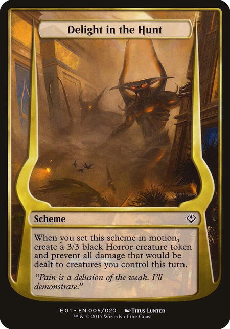 Delight in the Hunt (Archenemy: Nicol Bolas) - Oversize Cards Magic: The Gathering trading card