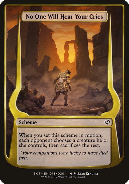 No One Will Hear Your Cries (Archenemy: Nicol Bolas) - Oversize Cards Magic: The Gathering trading card