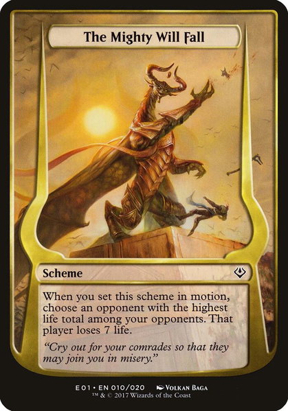 The Mighty Will Fall (Archenemy: Nicol Bolas) - Oversize Cards Magic: The Gathering trading card