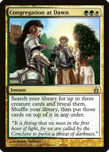 Congregation at Dawn - Ravnica: City of Guilds Magic: The Gathering trading card