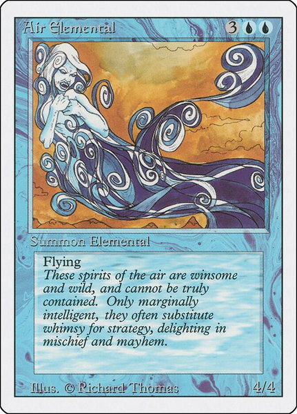 Air Elemental trading card from Revised Edition Air Elemental - Revised Edition Magic: The Gathering trading card