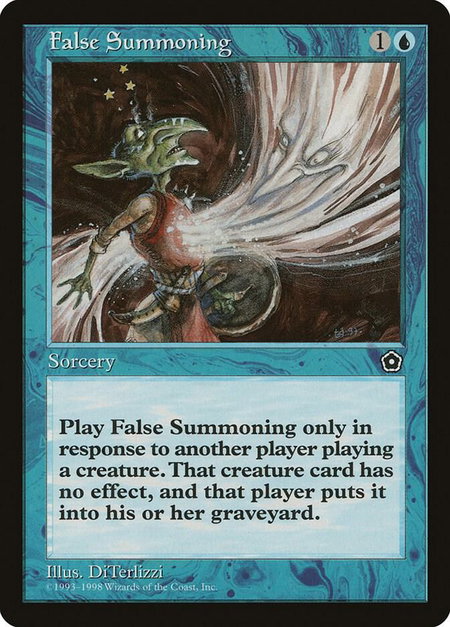 False Summoning - Portal Second Age Magic: The Gathering trading card