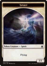 Spirit Token (003) - Commander Anthology (CMA) #3 - Token Magic: The Gathering Trading Card