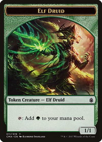Elf Druid Token (011) - Commander Anthology (CMA) #11 - Token Magic: The Gathering Trading Card