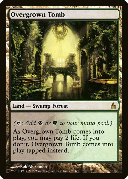 Overgrown Tomb - Ravnica: City of Guilds Magic: The Gathering trading card