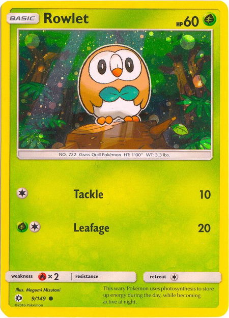 Rowlet - 9/149 (Cosmos Holo) - Miscellaneous Cards & Products Pokémon trading card