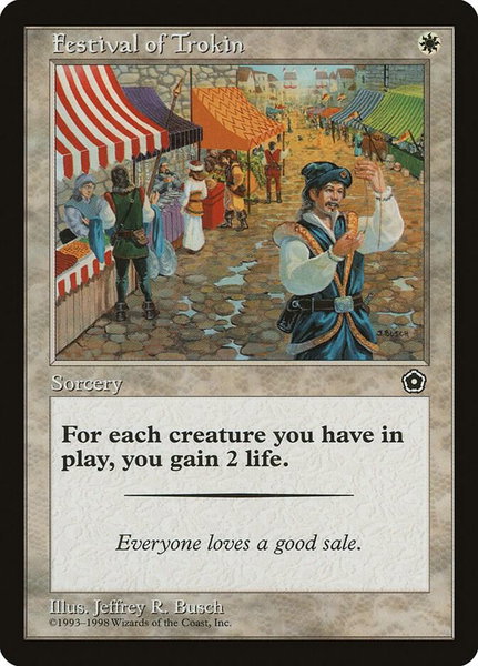 Festival of Trokin - Portal Second Age Magic: The Gathering trading card