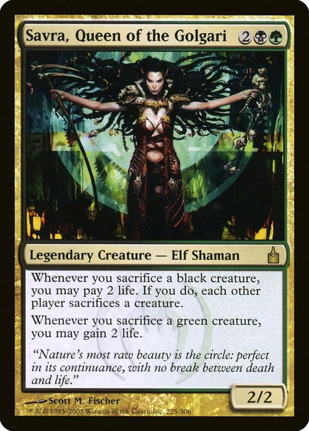 Savra, Queen of the Golgari - Ravnica: City of Guilds Magic: The Gathering trading card
