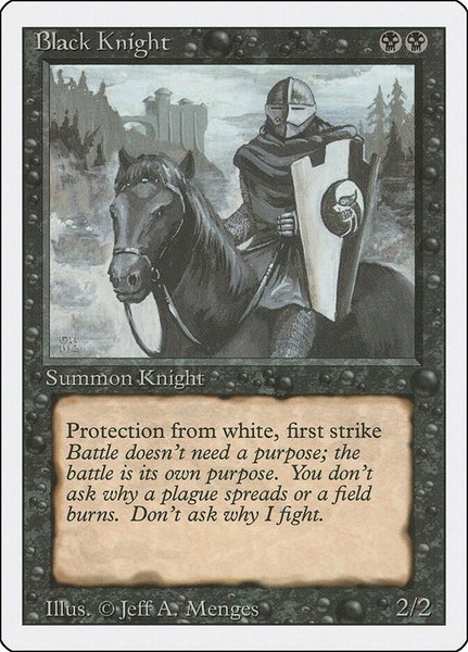 Black Knight trading card from Revised Edition Black Knight - Revised Edition Magic: The Gathering trading card
