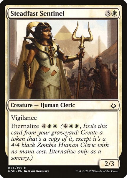 Steadfast Sentinel trading card from Hour of Devastation Steadfast Sentinel - Hour of Devastation Magic: The Gathering trading card