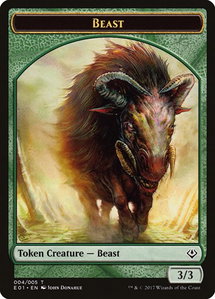 Beast (004) // Soldier Double-sided Token - Archenemy: Nicol Bolas (AC2) #4 - Token Magic: The Gathering Trading Card