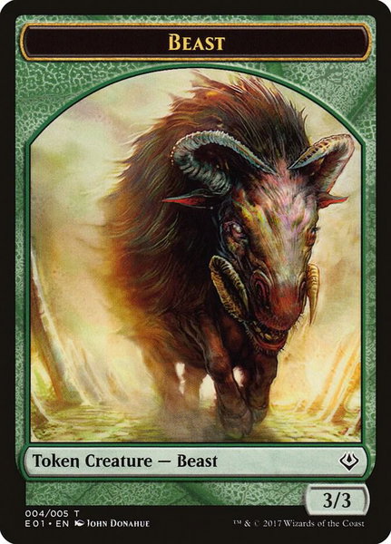 Beast (004) // Soldier Double-sided Token - Archenemy: Nicol Bolas Magic: The Gathering trading card