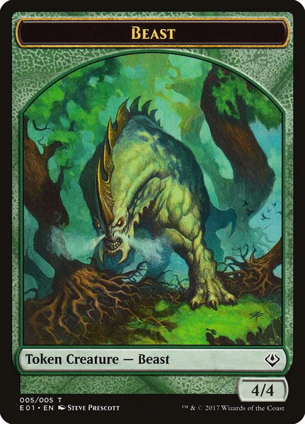 Beast (005) // Soldier Double-sided Token trading card from Archenemy: Nicol Bolas Beast (005) // Soldier Double-sided Token - Archenemy: Nicol Bolas Magic: The Gathering trading card