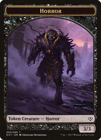 Horror // Zombie Double-Sided Token - Archenemy: Nicol Bolas (AC2) #3 - Token Magic: The Gathering Trading Card