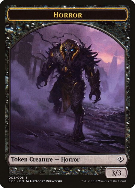 Horror // Zombie Double-Sided Token trading card from Archenemy: Nicol Bolas Horror // Zombie Double-Sided Token - Archenemy: Nicol Bolas Magic: The Gathering trading card