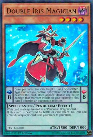 Double Iris Magician trading card from Pendulum Evolution Double Iris Magician - Pendulum Evolution YuGiOh trading card