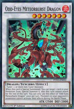 Odd-Eyes Meteorburst Dragon trading card from Pendulum Evolution Odd-Eyes Meteorburst Dragon - Pendulum Evolution YuGiOh trading card
