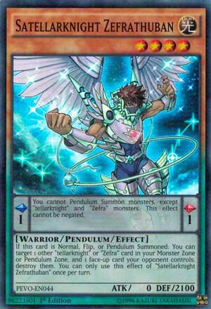 Satellarknight Zefrathuban trading card from Pendulum Evolution Satellarknight Zefrathuban - Pendulum Evolution YuGiOh trading card
