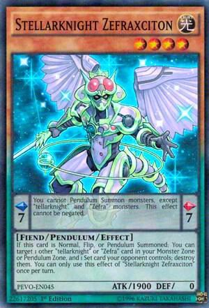 Stellarknight Zefraxciton trading card from Pendulum Evolution Stellarknight Zefraxciton - Pendulum Evolution YuGiOh trading card