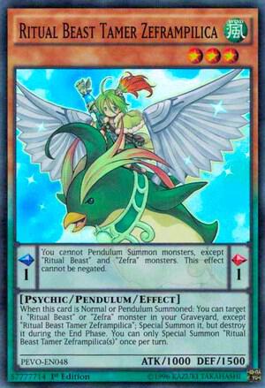 Ritual Beast Tamer Zeframpilica - Pendulum Evolution YuGiOh trading card