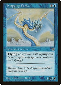 Snapping Drake (Reminder Text) - Portal (POR) #67d - Common Magic: The Gathering Trading Card