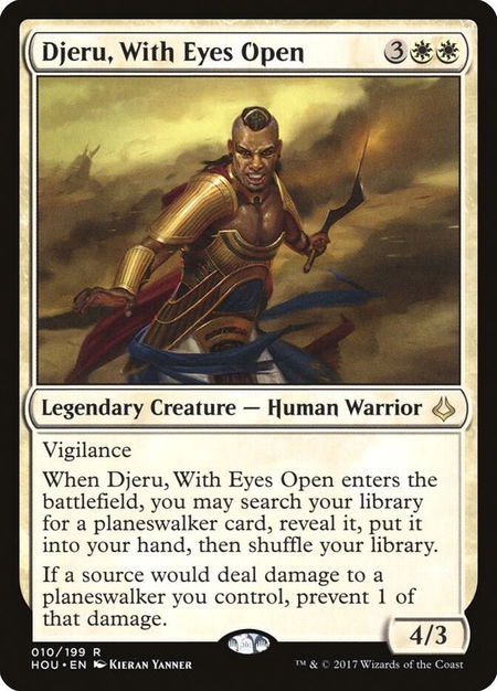 Djeru, With Eyes Open trading card from Hour of Devastation Djeru, With Eyes Open - Hour of Devastation Magic: The Gathering trading card
