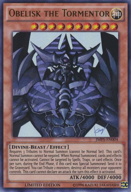 Obelisk the Tormentor (JMPS-EN004) - Shonen Jump Magazine Promos YuGiOh trading card