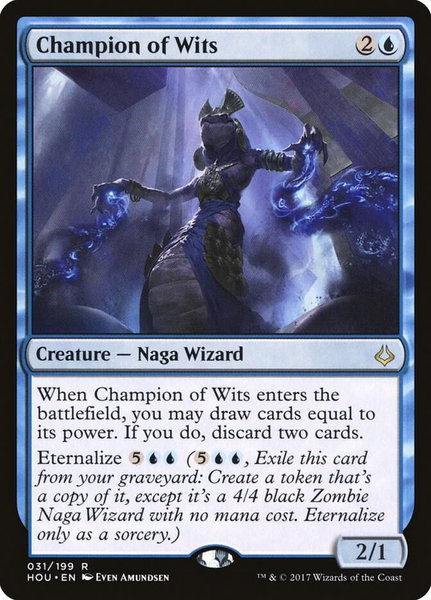 Champion of Wits trading card from Hour of Devastation Champion of Wits - Hour of Devastation Magic: The Gathering trading card