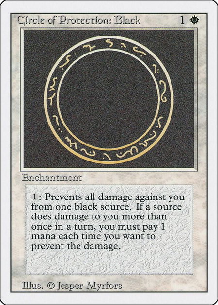 Circle of Protection: Black - Revised Edition Magic: The Gathering trading card
