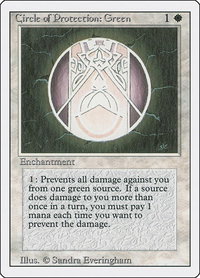 Circle of Protection: Green - Revised Edition (3ED) #11 - Common Magic: The Gathering Trading Card
