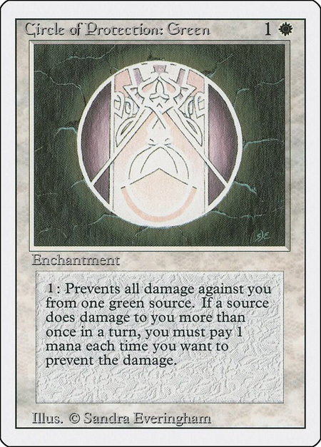 Circle of Protection: Green - Revised Edition Magic: The Gathering trading card