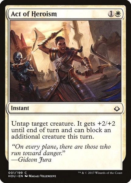 Act of Heroism trading card from Hour of Devastation Act of Heroism - Hour of Devastation Magic: The Gathering trading card